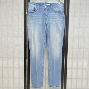 Levi's 529 Curvy Straight Leg Mid Rise 10 Stretch Faded Light Wash Denim Jeans